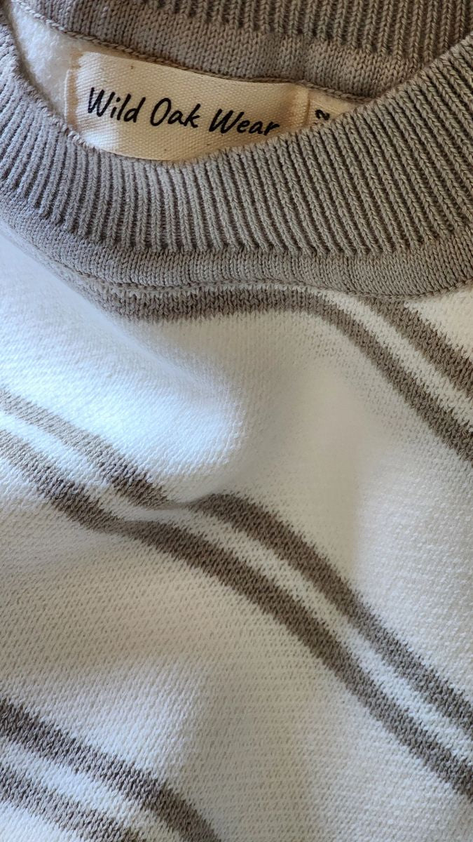 Oatmeal Striped Knit Set