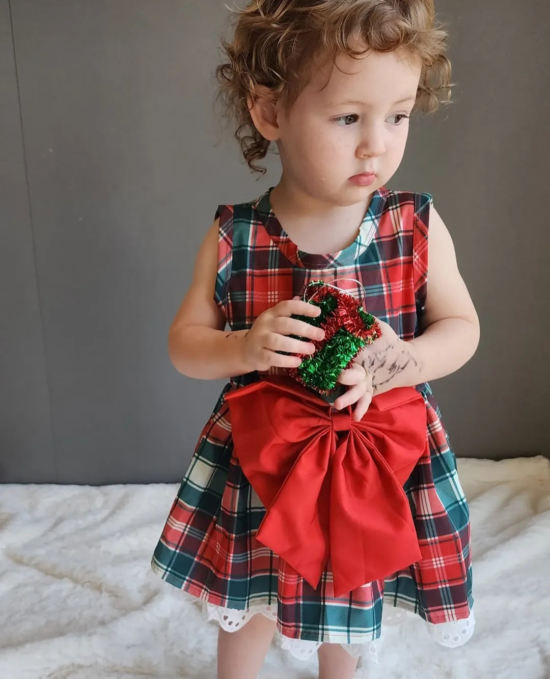 Big Bow Gingham Dress