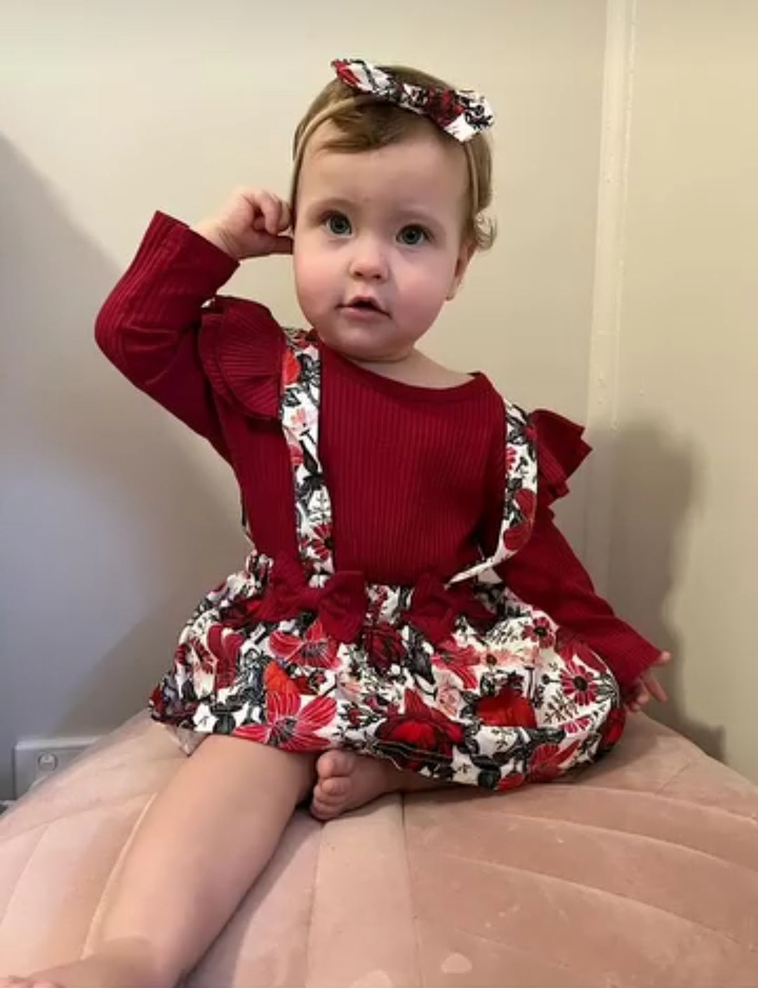 Winter Roses Romper
